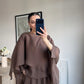 Brown Chiffon Cape Blouse