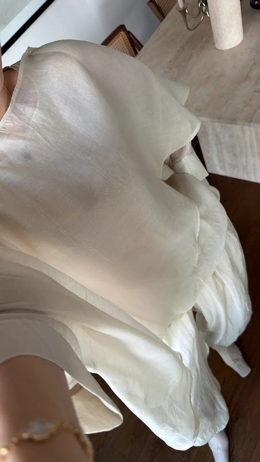 Stone Chiffon Cape Blouse