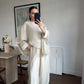 Beige Boho Balloon Chiffon Inlined Pants