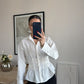 White Corset Shirt With Ties