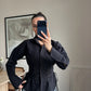 Black Corset Shirt With Ties