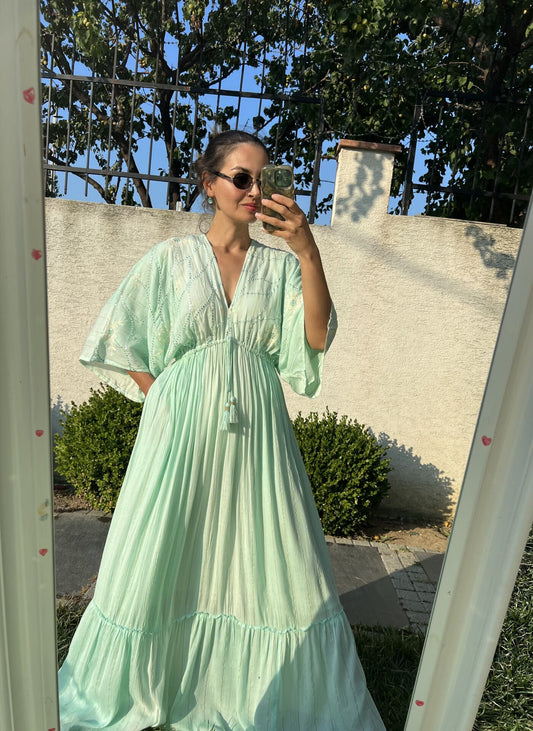 Mint Green Degrade Gianna Tasseled Dress