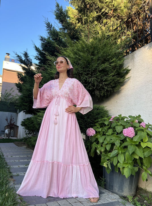 Pink Degrade Gianna Tasseled Dress