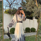 Black Leaves Shirt Dress With Belt