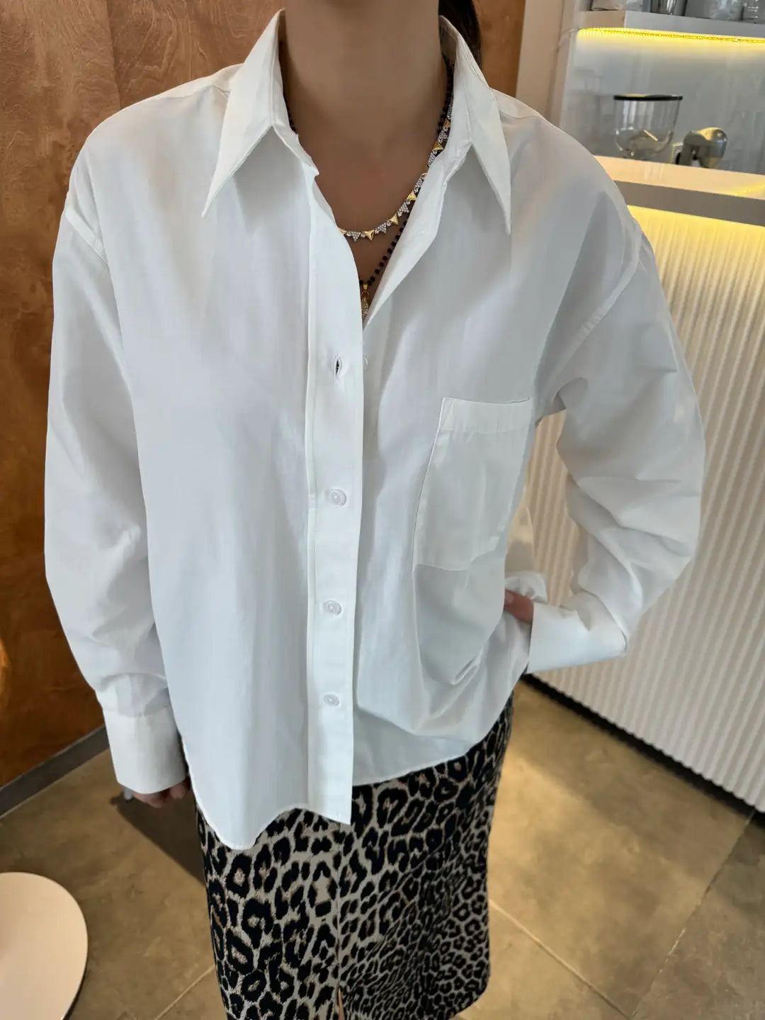 Premium Basic Oversized Cotton White Shirt
