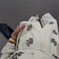 Embroidered Beaded Linen Kimono Set