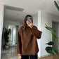 Brown Round Neck Pullover