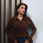 Brown Cardigan With Fringes
