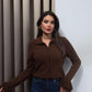 Brown Cardigan With Fringes