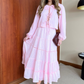 Pink Stripy Flowy Skirt