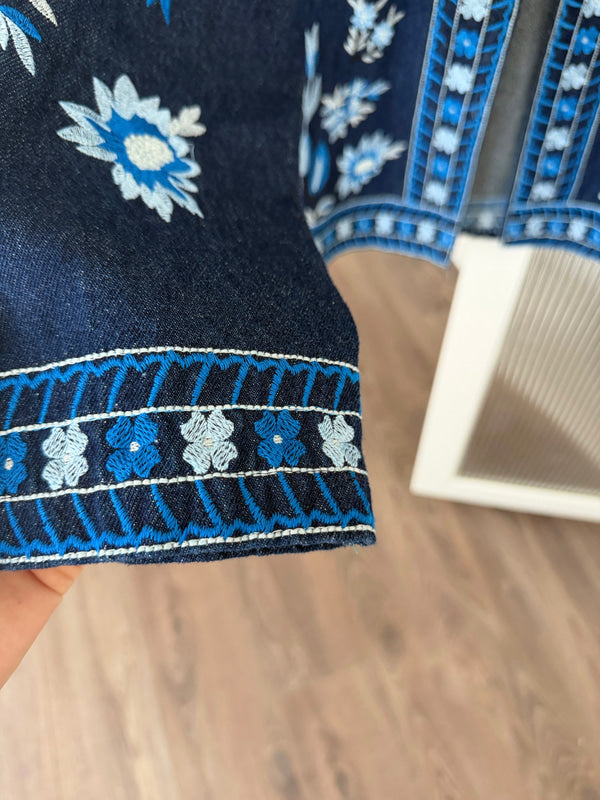 Persian Floral Navy Embroidered Jacket