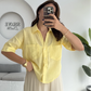 Yellow Linen Half Sleeves Shirt