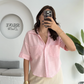 Pink Linen Half Sleeves Shirt