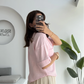 Pink Linen Half Sleeves Shirt
