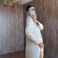 Beige Fringes Embroidered Jacket