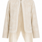 Beige Fringes Embroidered Jacket