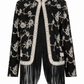 Black Fringes Embroidered Jacket