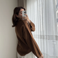 Brown Round Neck Pullover