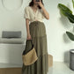 Olive Cotton Ruffled Skirt