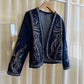 Dark Blue Sequined Denim Jacket