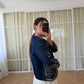 Dark Blue Sequined Denim Jacket