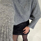 Grey Bat Sleeves High Neck Pullover