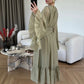 Olive Ruffles Chiffon Dress With Scarf