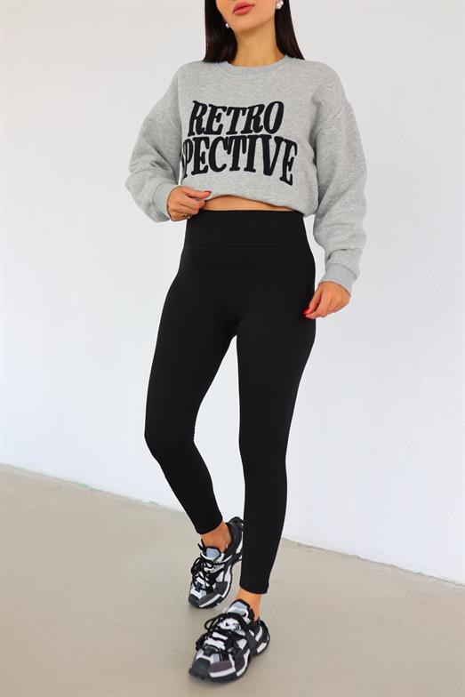 Black Ribbed THERMAL Leggings