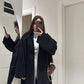 Black Heavy Longline Coat Cardigan