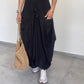Black Boho Wide Skirt With Tassels