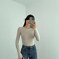 Neutral Basic Cotton Thumb Hole Top
