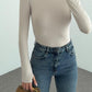 Neutral Basic Cotton Thumb Hole Top