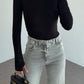Black Basic Cotton Thumb Hole Top