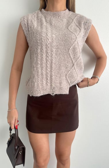 Cafe Rhumbos Vest With Rhinestones