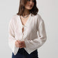 White Striped BLouse With Front Ties