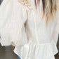 Dantel Detailed Beige Blouse