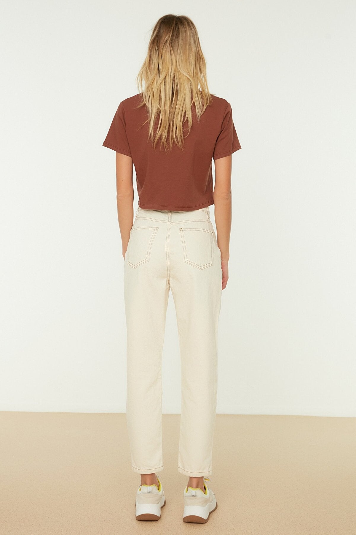 Cream Jeans Pants