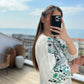 Embroidered Green Tasseled Blouse