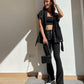 Black Flared Legging Pants